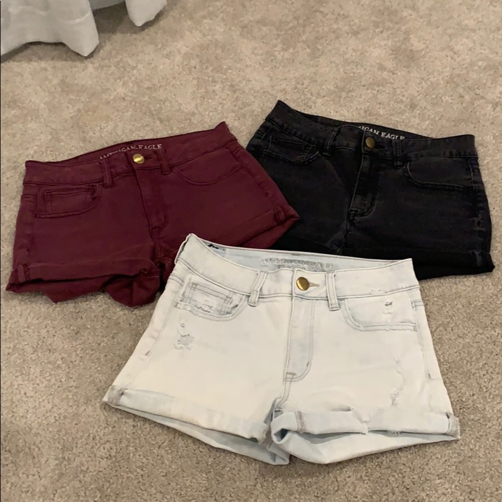 Red / Black / Light Jean Shorts